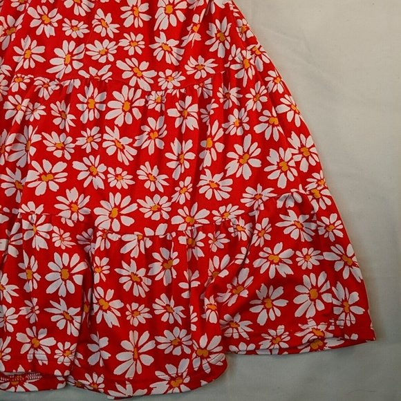 Hollister Red Daisy Sundress Ruffle Dress Sleeveless Floral Flower Women Small S - Picture 3 of 12